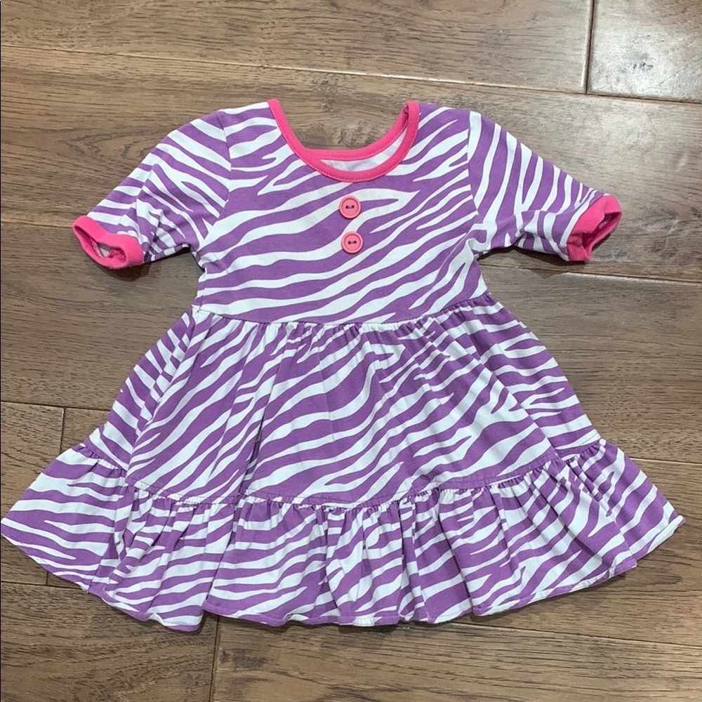 Purple Zebra Print Kids Dress